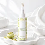 Flacon de linge Musctahara Aromatise Musc Tahara Pistachio 200 ml avec un macaron à la pistache